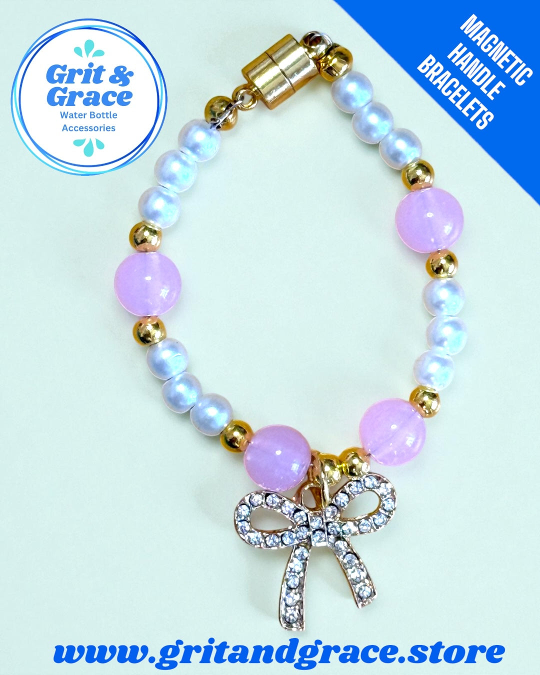 Pink & Pearl Magnetic Handle Bracelet