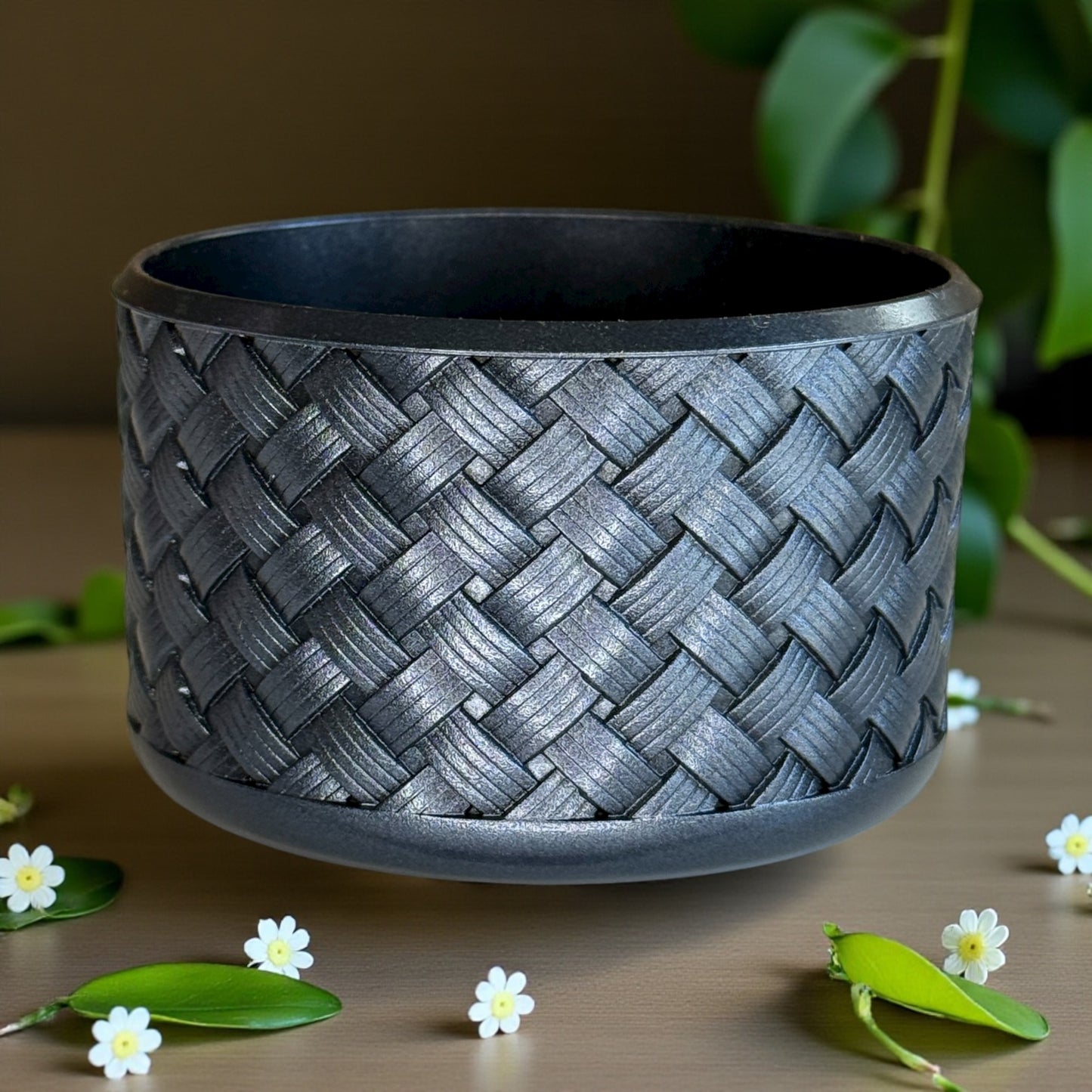 Basketweave Gunmetal Gray Boot