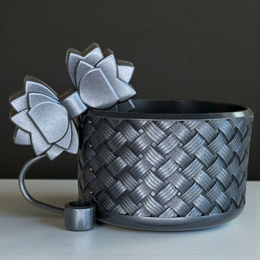 Gracie Gunmetal Gray Straw Topper