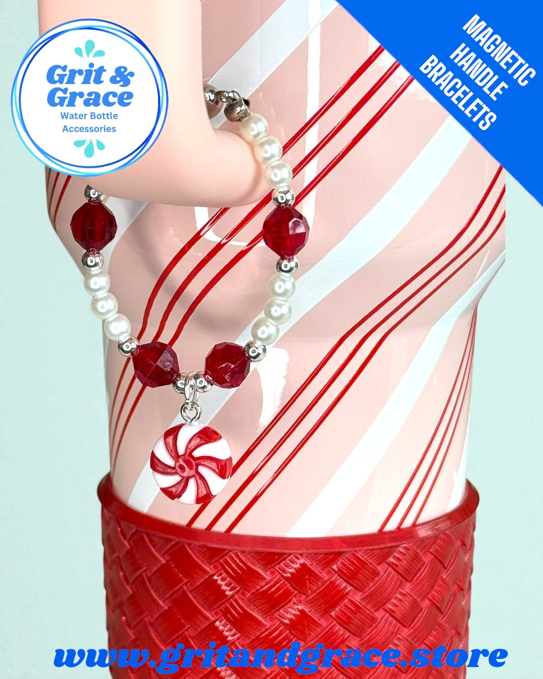 Peppermint Twist Magnetic Handle Bracelet