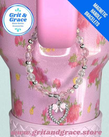 Pink Coquette Heart Magnetic Handle Bracelet
