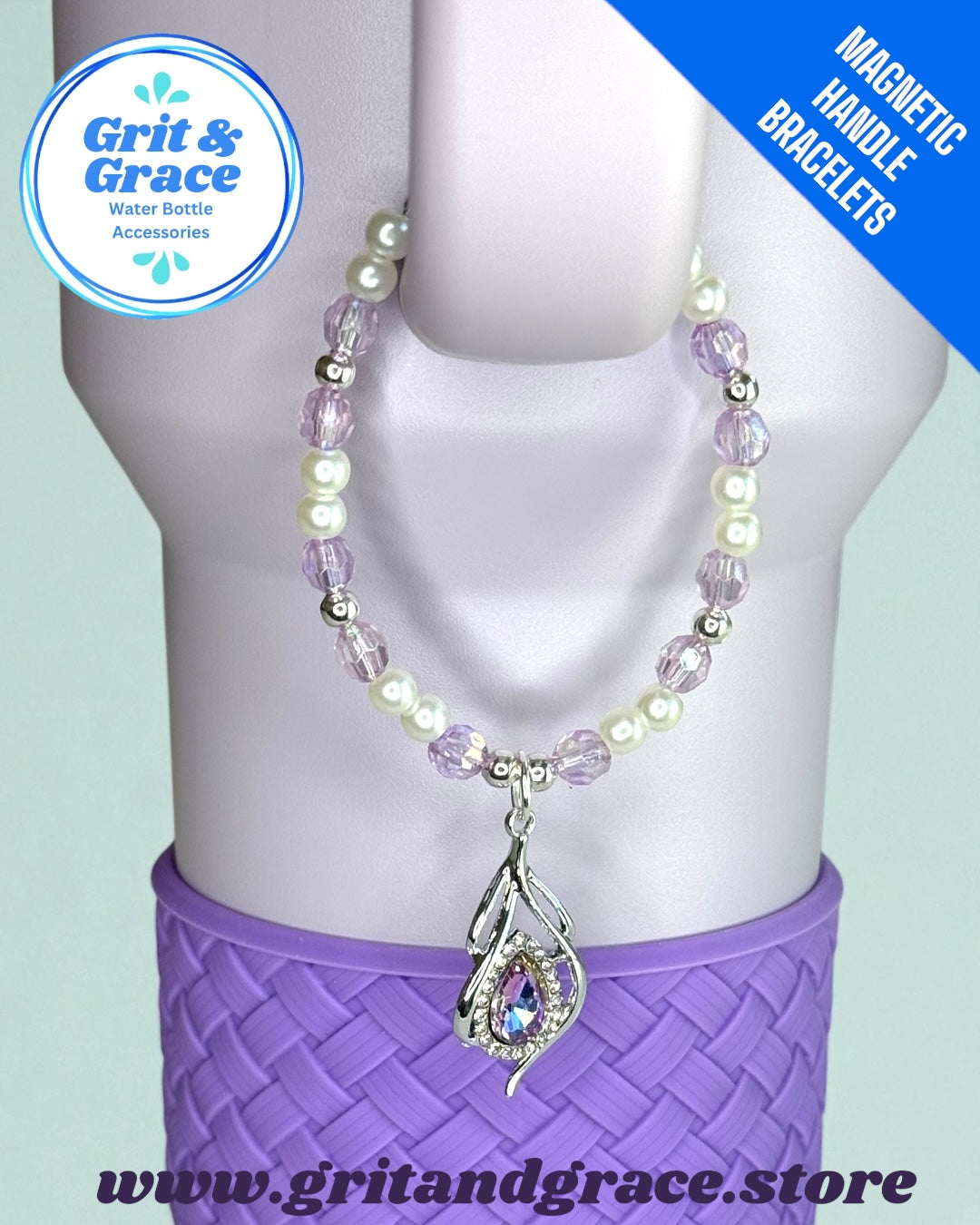 Purple Pear Magnetic Handle Bracelet