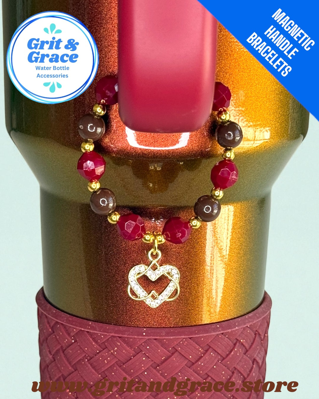 Country Gold Heart Magnetic Handle Bracelet