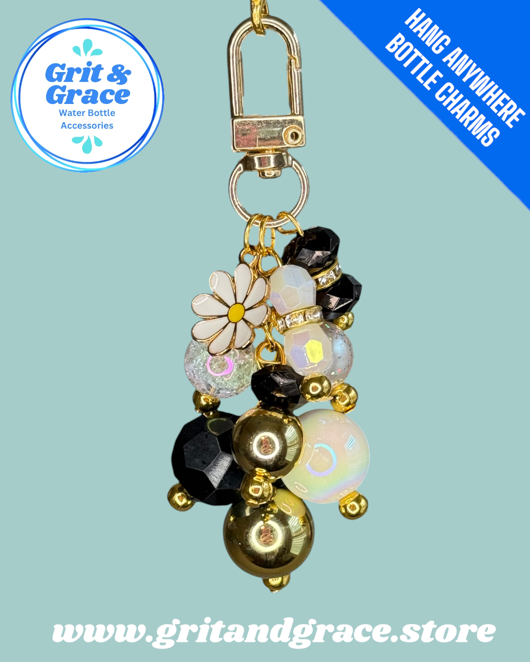 Deluxe Mini Bauble- Black Daisy