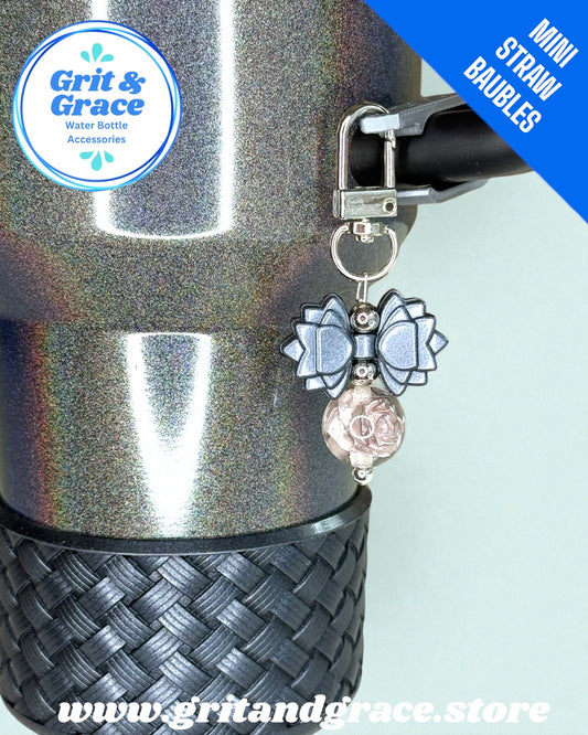 Gracie Mini Bauble - Gunmetal & Flowers