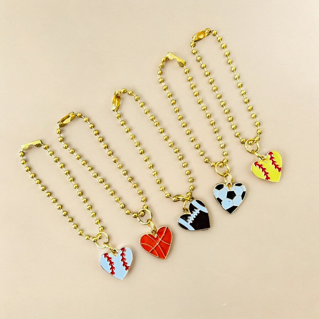 Sports Heart Handle Charm