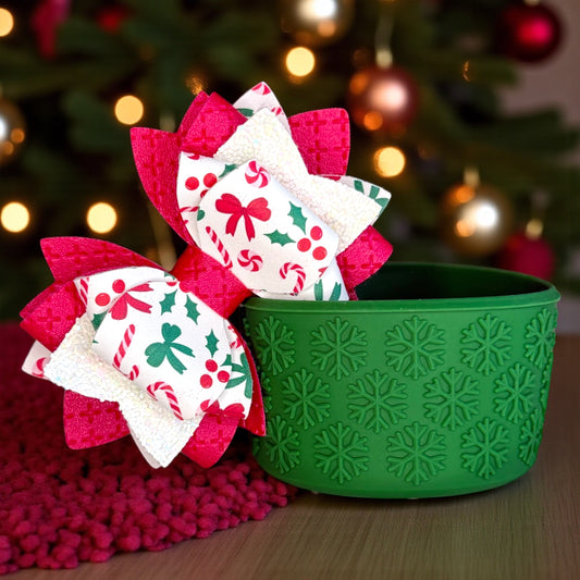 Red & Green Holly Bow
