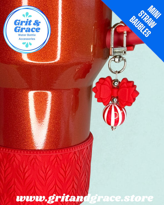 Gracie Mini Bauble - Candy Cane Red