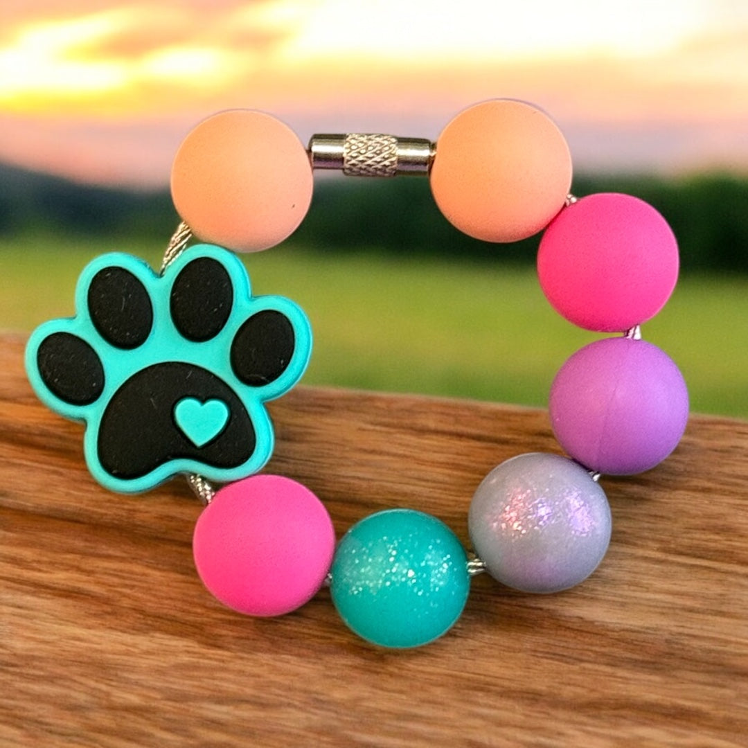 Teal Paw Handle Bracelet