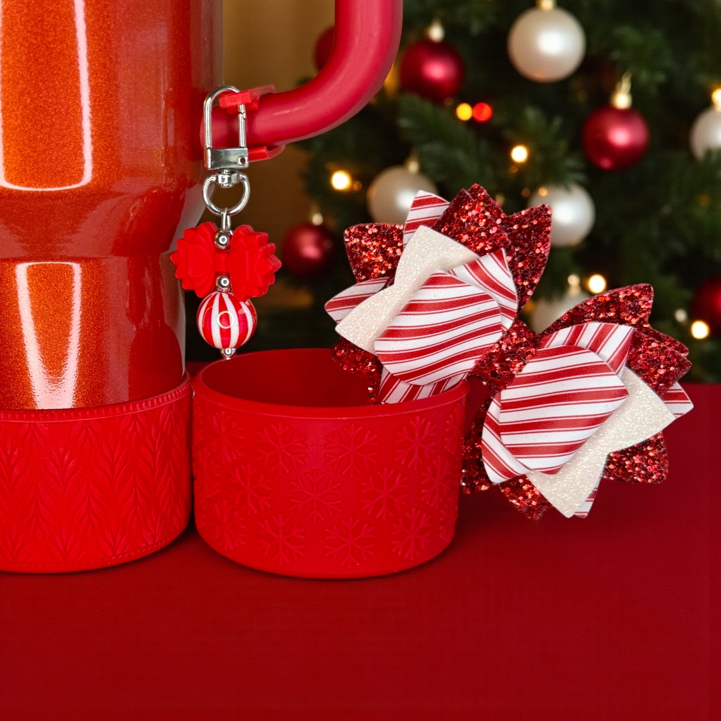 Gracie Mini Bauble - Candy Cane Red