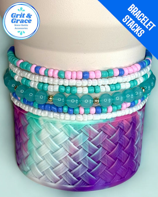 Sugared Macaron Stretchy Cup Bracelets (Set of 6)
