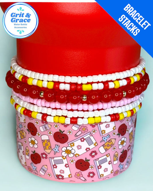 Back to School Stretchy Cup Bracelets (Set of 6)