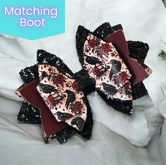 Ravens & Roses Bow