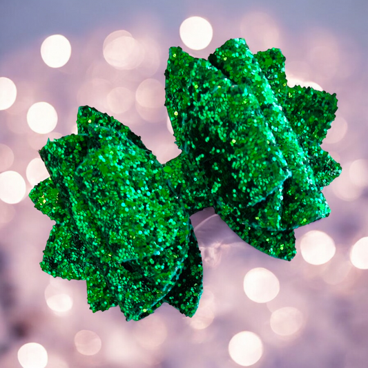 Mistletoe Green Glitter Bow