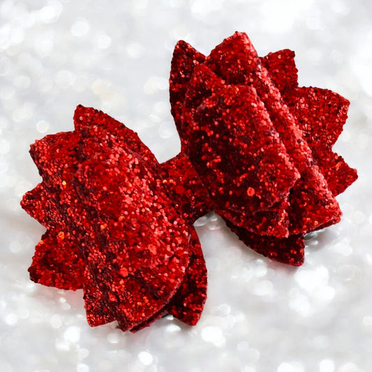 Ruby Red Glitter Bow