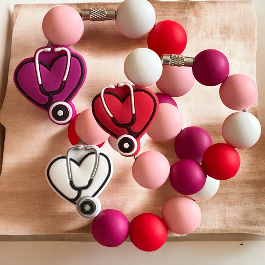 Nurse Heart Handle Bracelet (Various Colors)