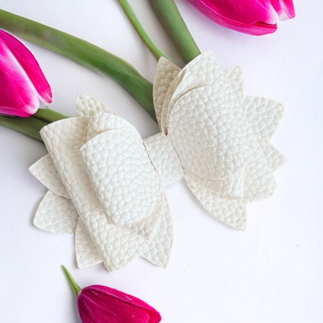 White Matte Pebble Bow