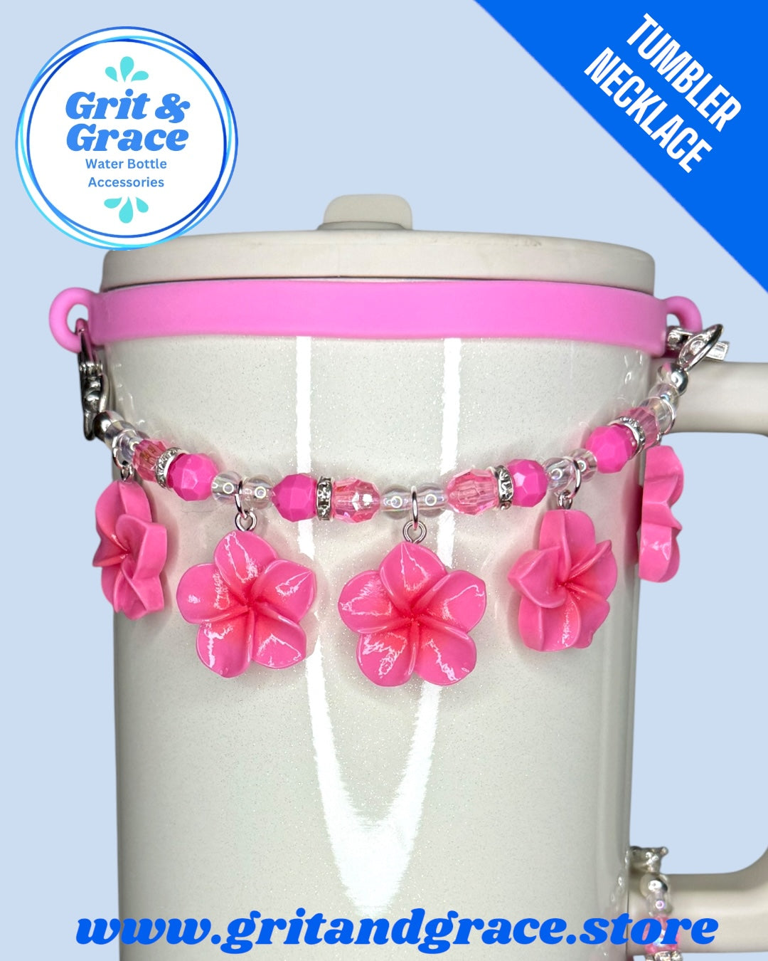 Tumbler Necklace Jewelry - Pretty in Pink