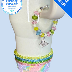 Tumbler Handle Jewelry - Pastel Checkers