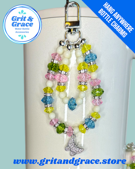 Hang Anywhere Double Loop Pastel Checkers Charm