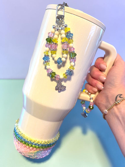 Tumbler Handle Jewelry - Pastel Checkers