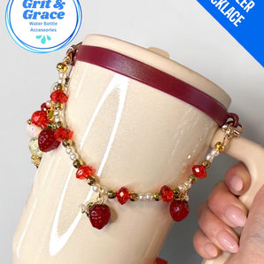 Tumbler Necklace Jewelry - Strawberry Pearl