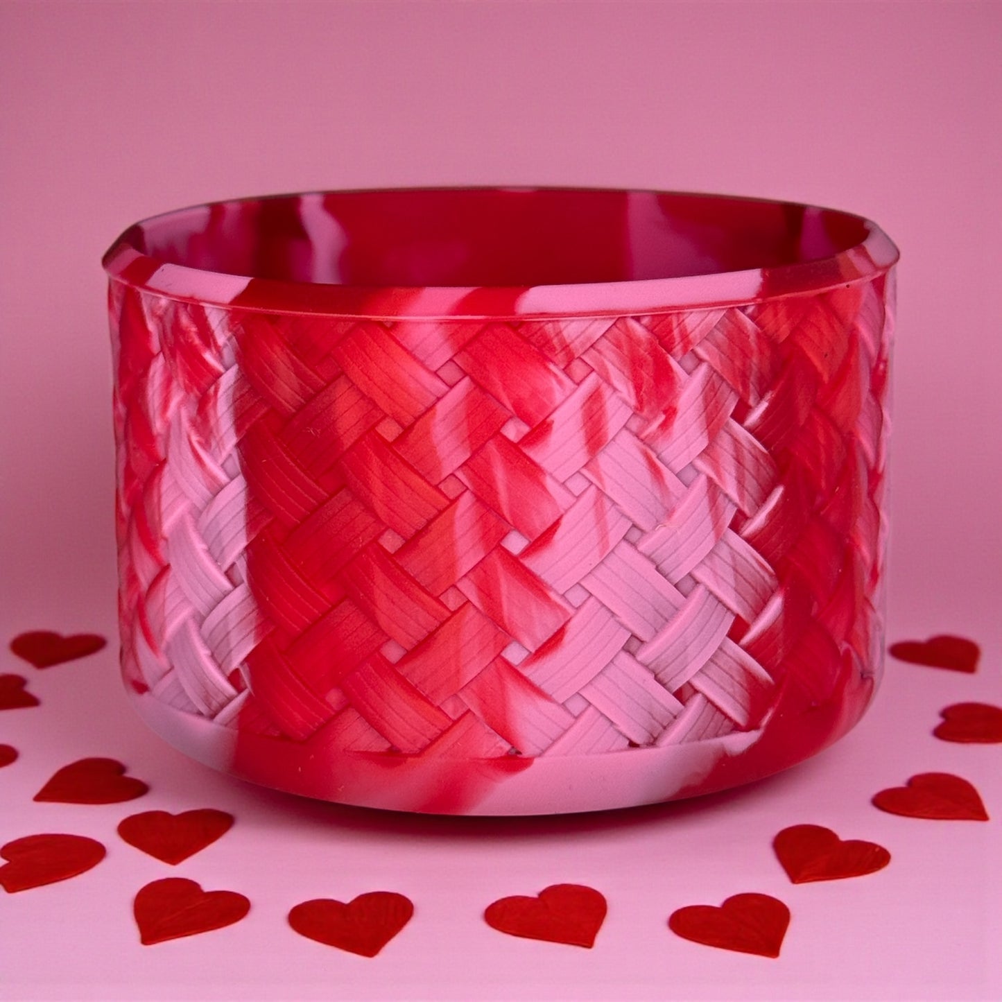 Basketweave Red Velvet Boot