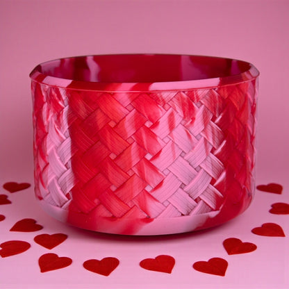 Basketweave Red Velvet Boot