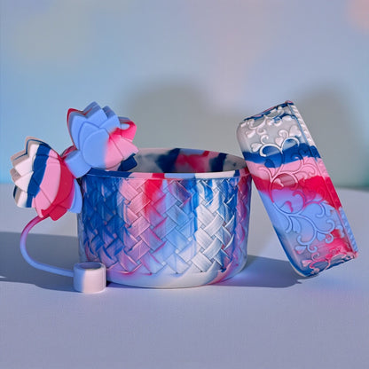 Basketweave Watercolor Moon Boot