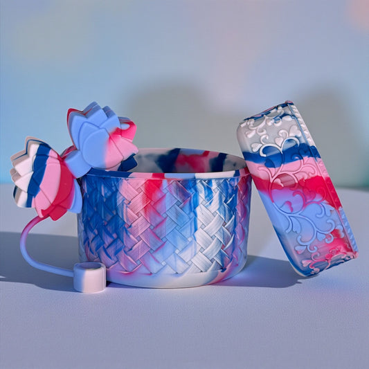 Basketweave Watercolor Moon Boot