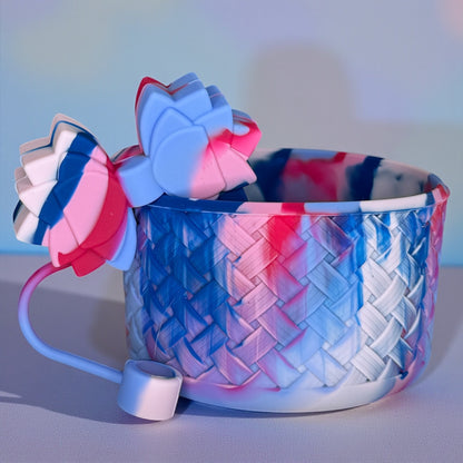 Basketweave Watercolor Moon Boot