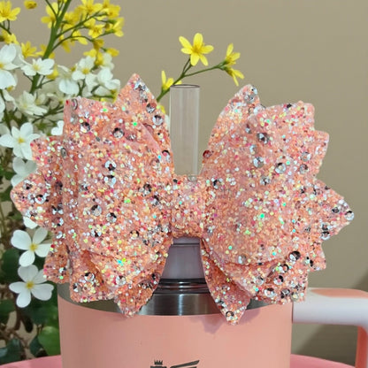 Peach Sequin Bow