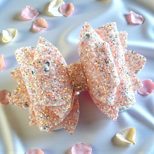 Peaches & Cream Sequin Bow