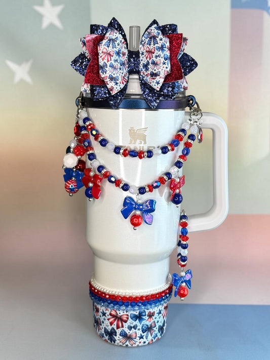 Tumbler Handle Jewelry - USA Bow