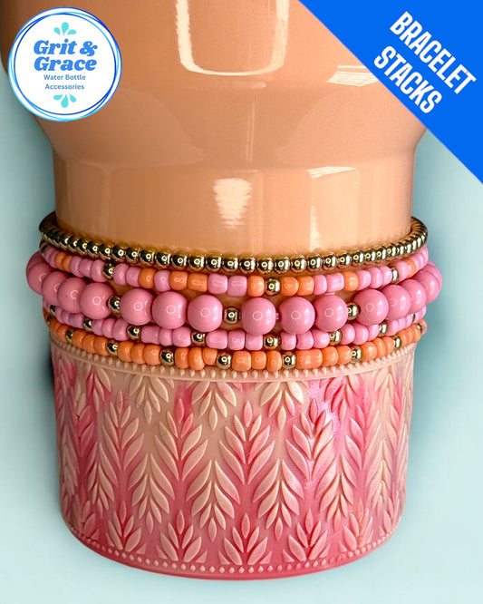 Just Peachy Stretchy Cup Bracelets (Set of 5)