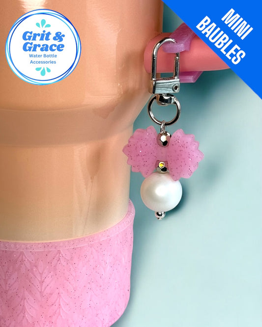 Gracie Mini Straw Bauble-Blush Glitter
