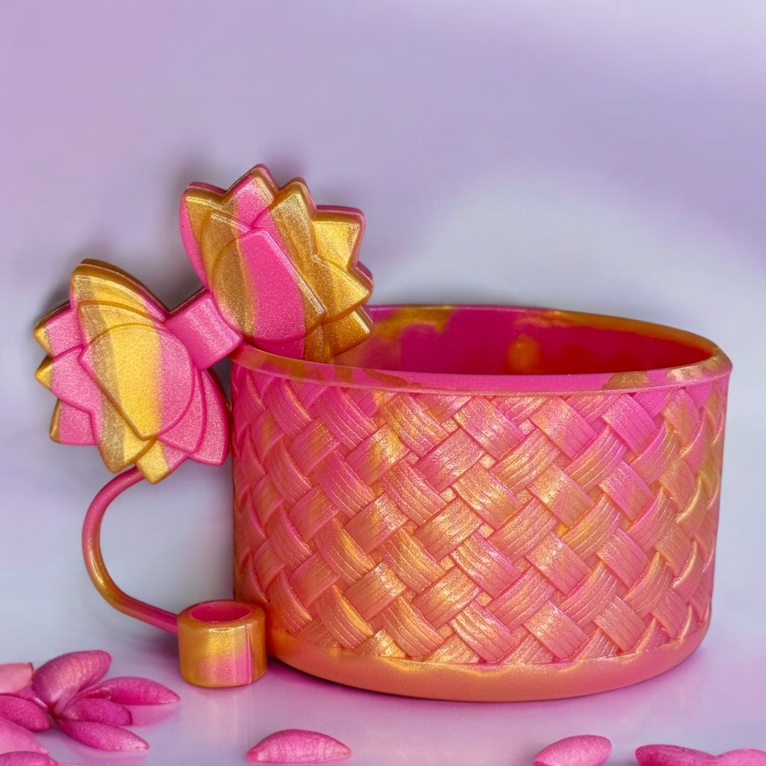 Gracie Pink Witch Straw Topper