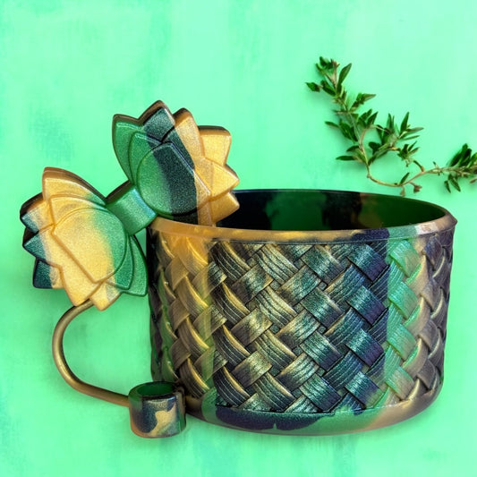 Basketweave Green Witch Boot
