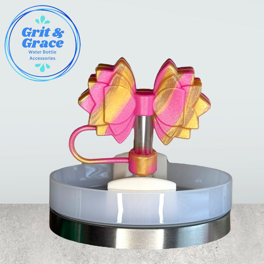 Gracie Pink Witch Straw Topper