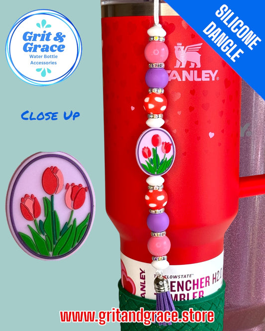 Cameo Tulips Silicone Dangle