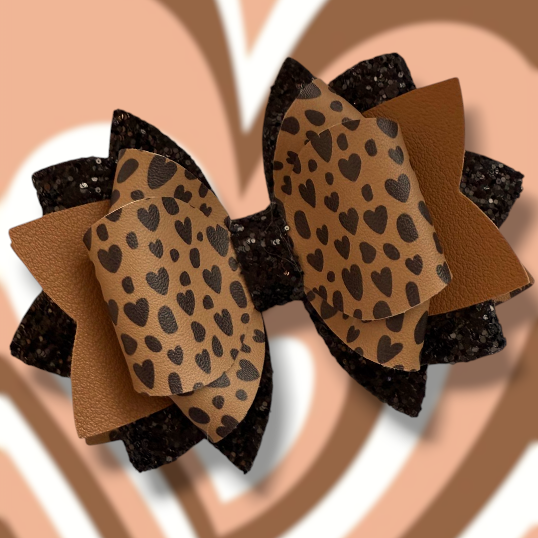 Leopard Hearts Bow