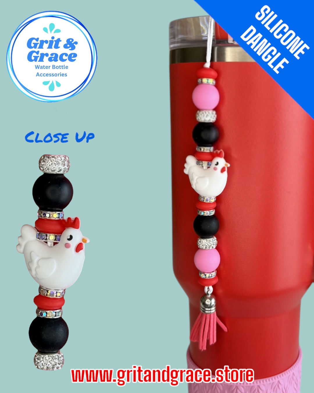 Chicken Silicone Dangle
