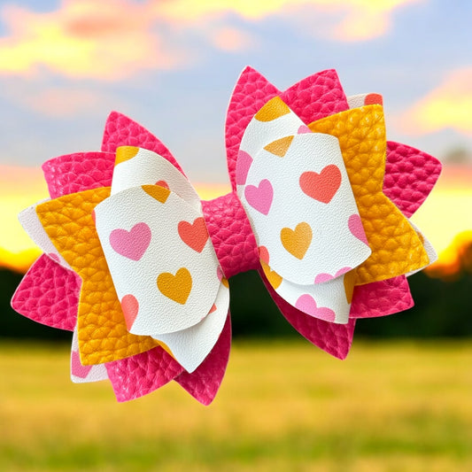 Tangerine Hearts Bow