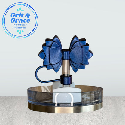 Gracie Royal Blue Chameleon Straw Topper