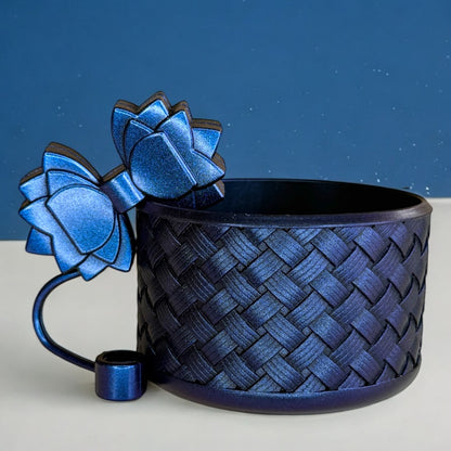 Gracie Royal Blue Chameleon Straw Topper