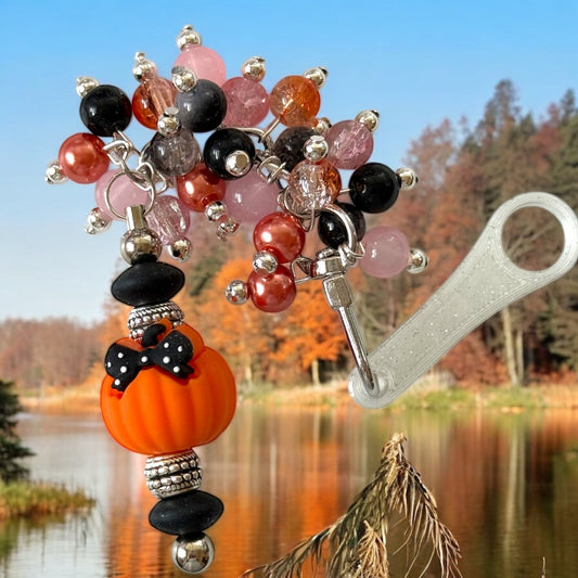Orange Polka Dot Pumpkin Cup Jewelry