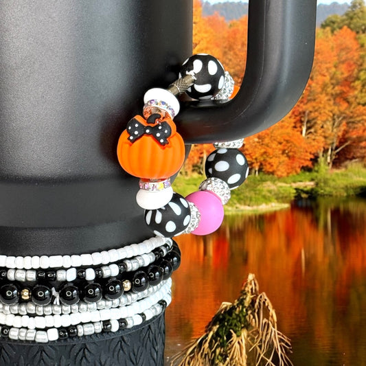Orange Polka Dot Pumpkin Handle Bracelet