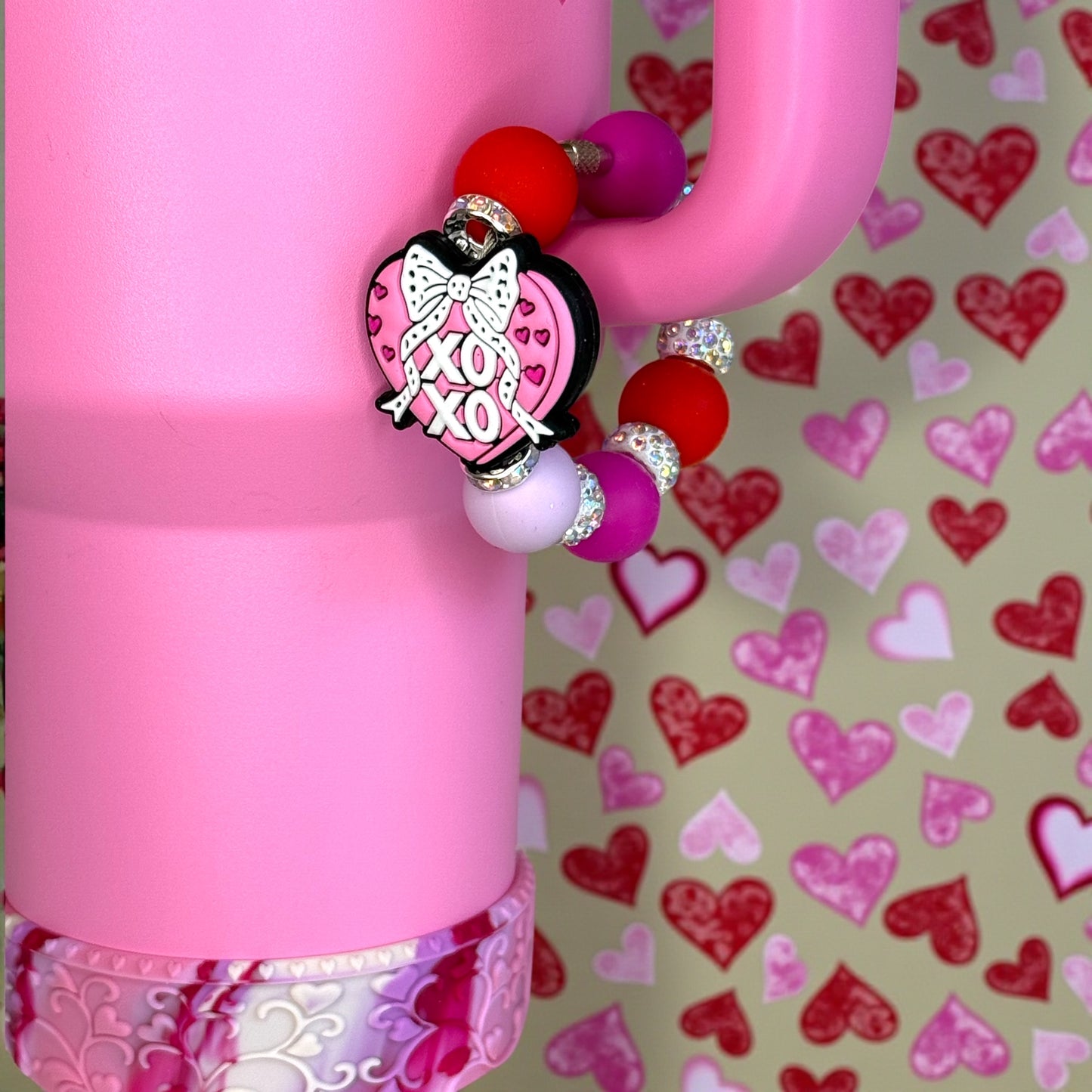 Xoxo Pink Heart Handle Bracelet