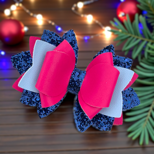 Watercolor Moon Sparkle Bow