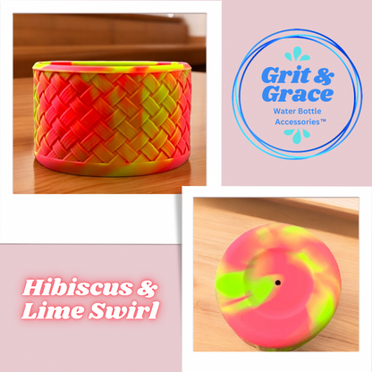 Basketweave Hibiscus & Lime Swirl Boot